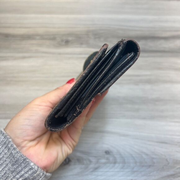 Gucci Canvas Long Wallet- Rare Brown Wood Magnet Clasp Vintage Monogram - Picture 4 of 16